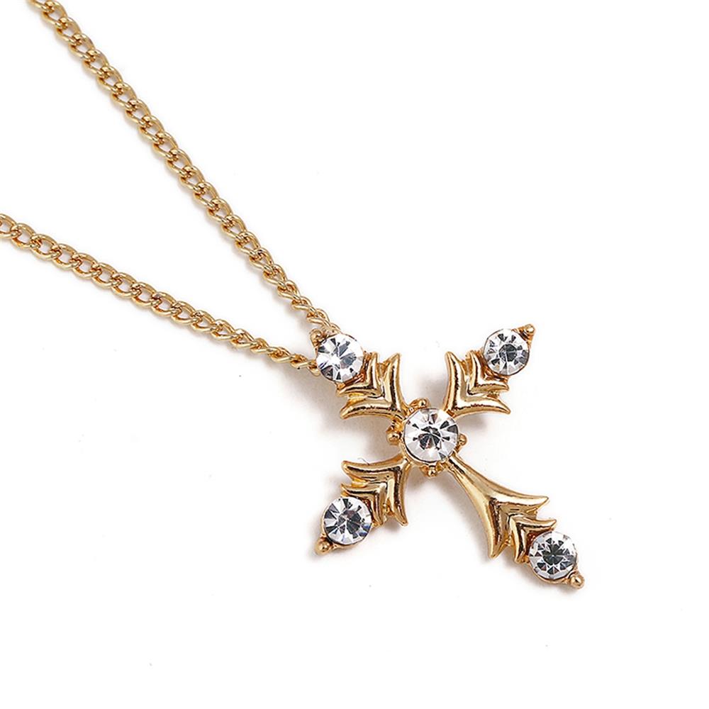 Female Stylish jewelry Cross Shape Necklace for Women Pendant - Gold