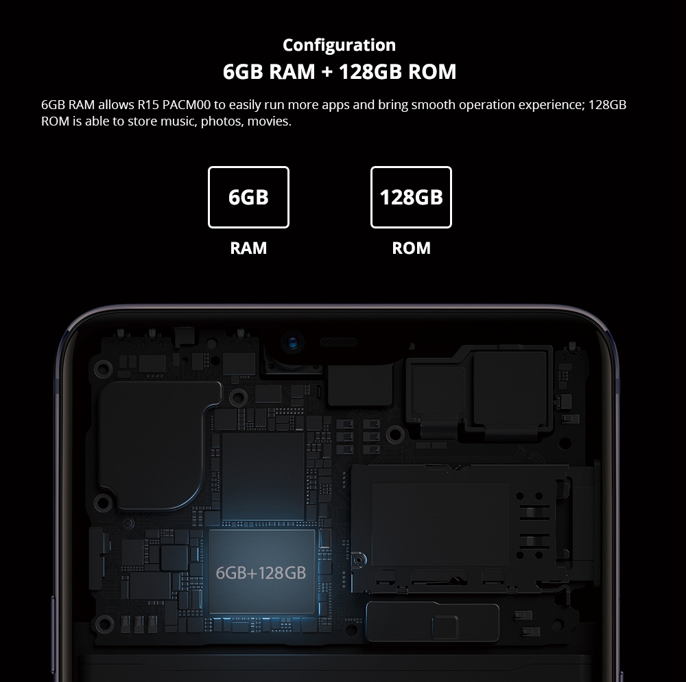 OPPO R15 PACM00 6.28 Inch 4G LTE Smartphone FHD+ MTK Helio P60 6GB 128GB 16.0MP+5.0MP Dual Rear Cameras Android 8.1 - Purple