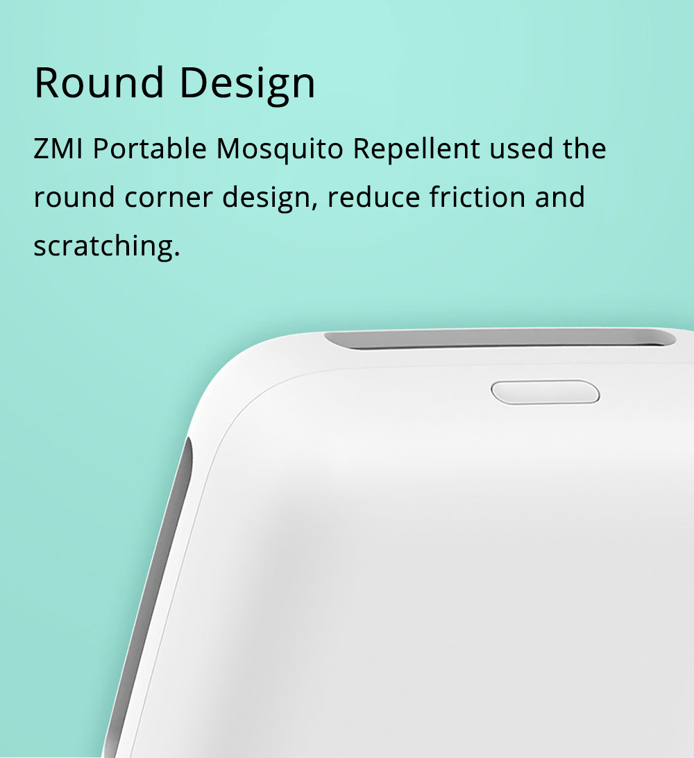 Xiaomi ZMI Portable Mosquito Repellent Centrifugal Evaporation Long-lasting Mosquito Repellent with Silicon Rope - White