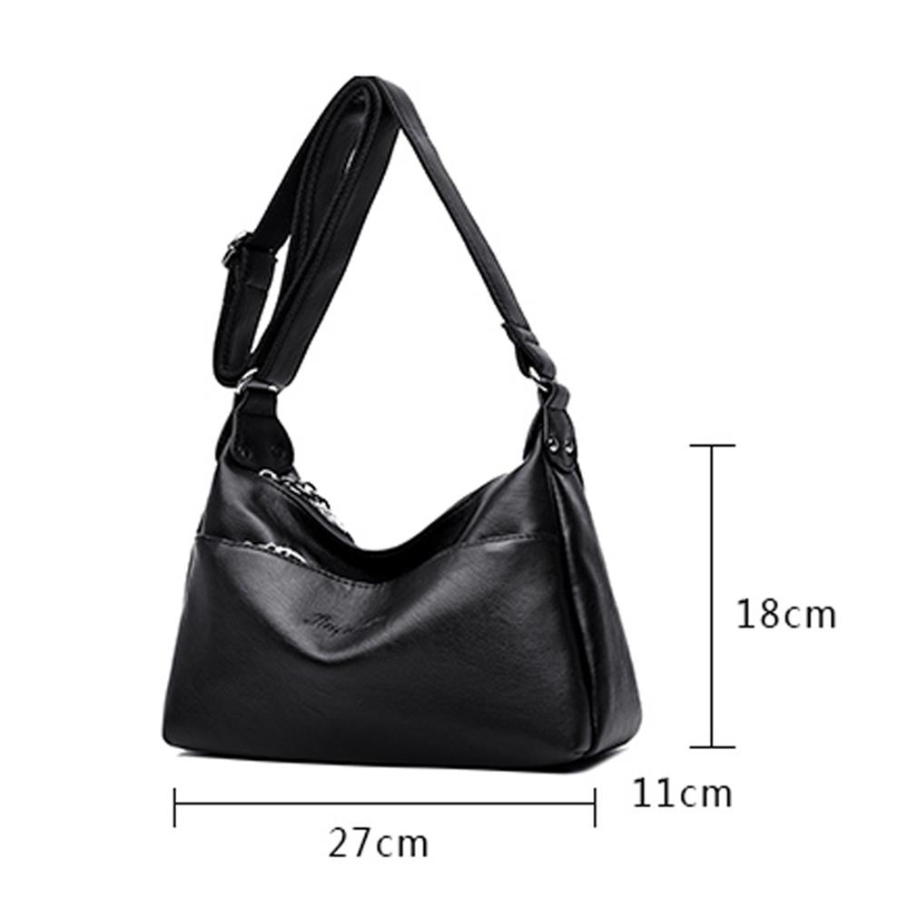 Women Soft PU Leather Bag Fashion Messenger Bag Female Tote Crossbody Bag-Purple