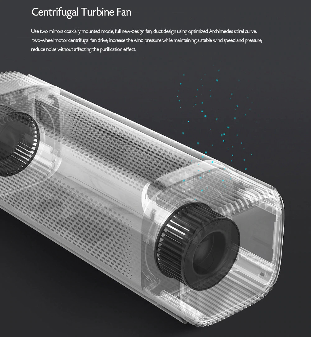 Xiaomi ROIDMI Car Air Purifier CADR Filter Silent Mode Bluetooth V4.1 OLED Display APP Intelligent Control - Black