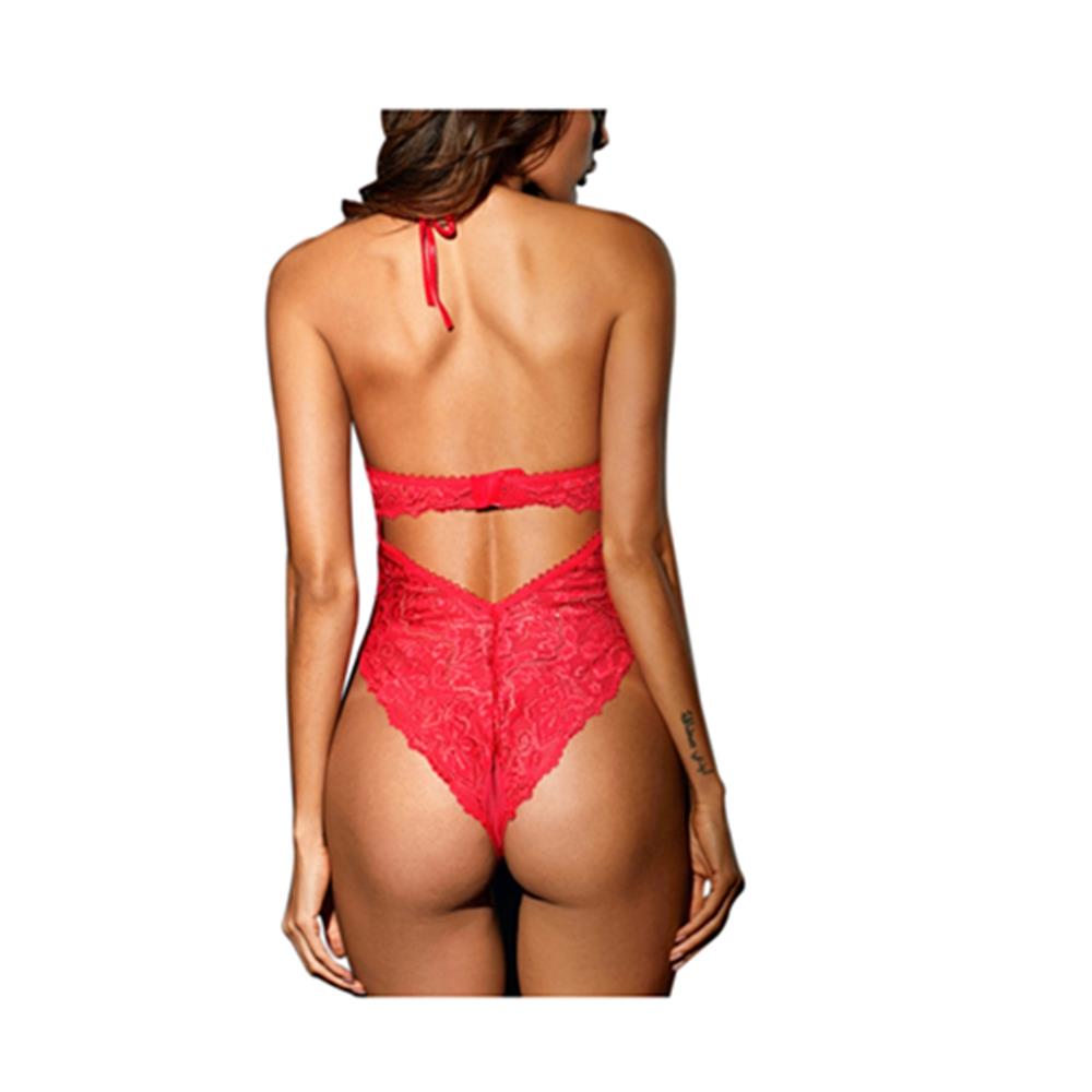Women Sexy Fashion Lingerie Sexy Underwear Bodysuit Pajamas Size M-Red