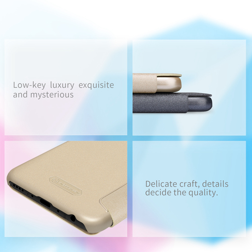 Nillkin Sparkle Series Leather Phone Case For HUAWEI Honor Play Protective Phone Shell - Golden