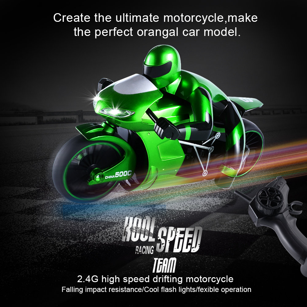 CSRC-22 2.4G 1:16 Drift RC Motorcycle with LED Light RTR - Red