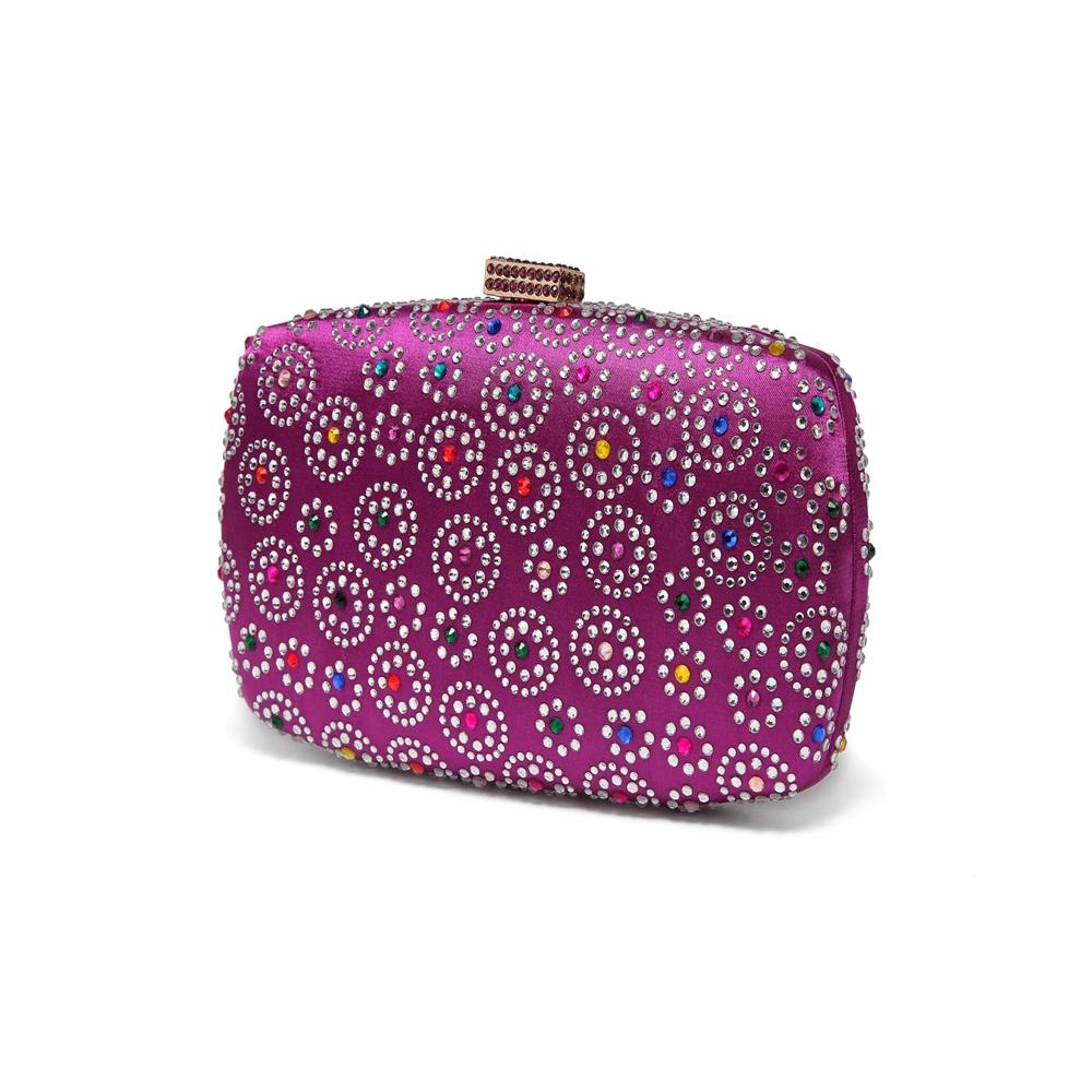 Women Evening Bag Ladies Party Clutches Bag Wallet Purse Phone Bag-Purple