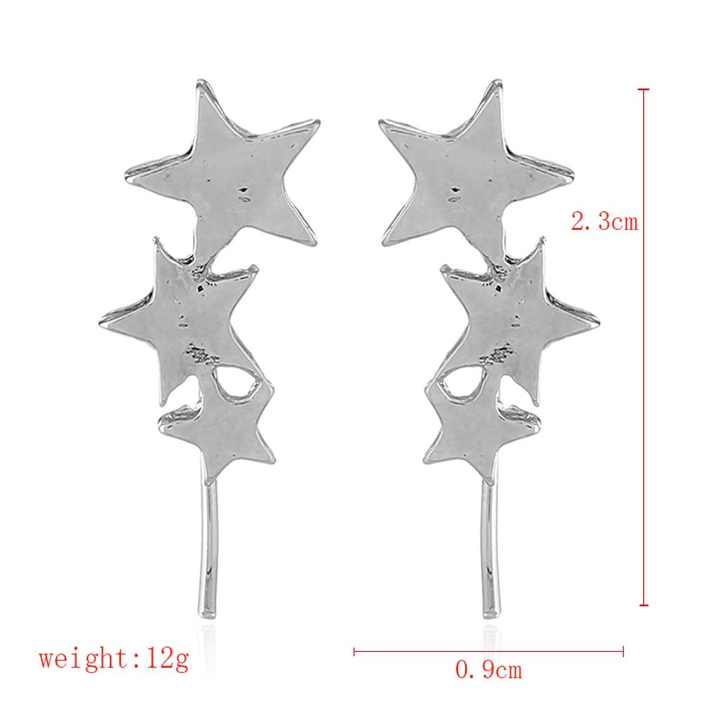 Female Stylish jewelry Star Shape Earrings for Women Jewelry - Silver