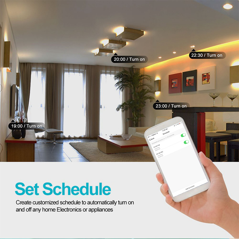Geekbes Smart WiFi Socket Remote Control and Time Setting & Compatible with Amazon Alexa & Google Assiistant - White/US Plug