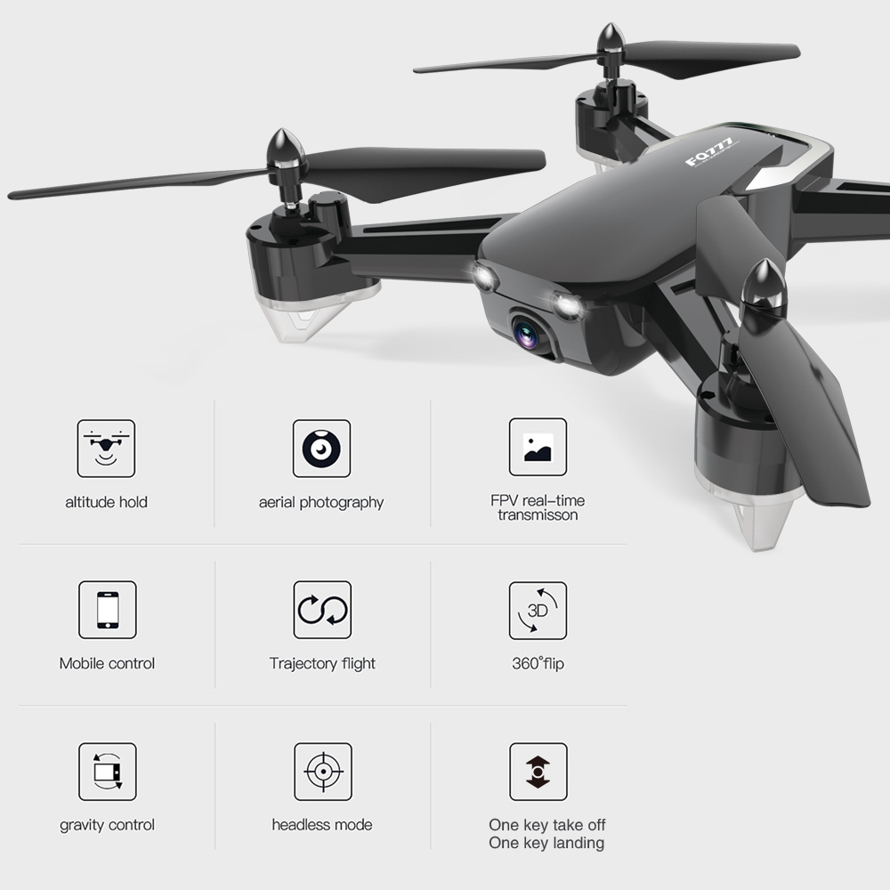 FQ777 FQ40 WiFi FPV RC Quadcopter with 2MP HD Camera Altitude Hold Headless Mode RTF - Black