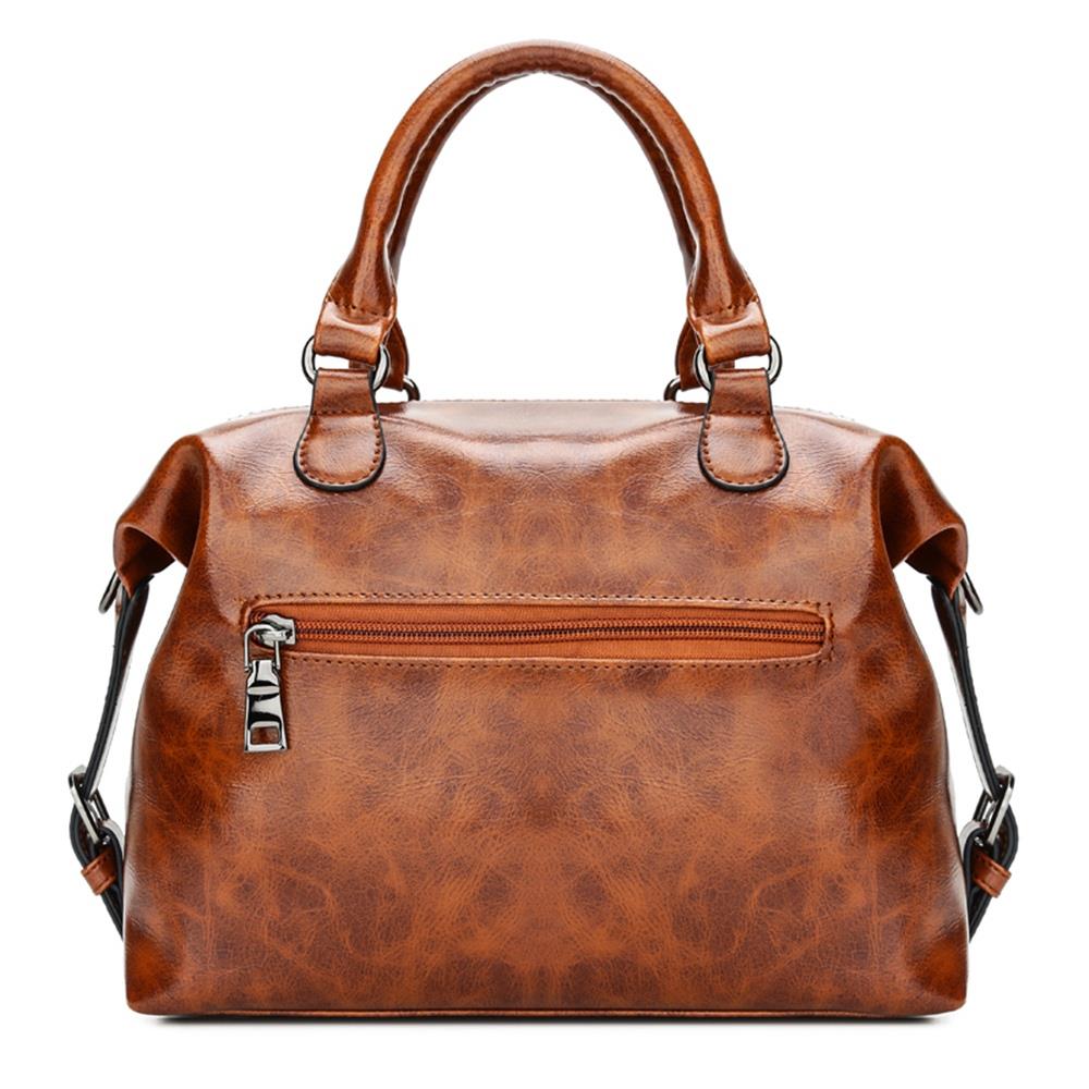 Fashion Tote Purse Satchel Bag PU Leather Bag Women's Handbag-Red