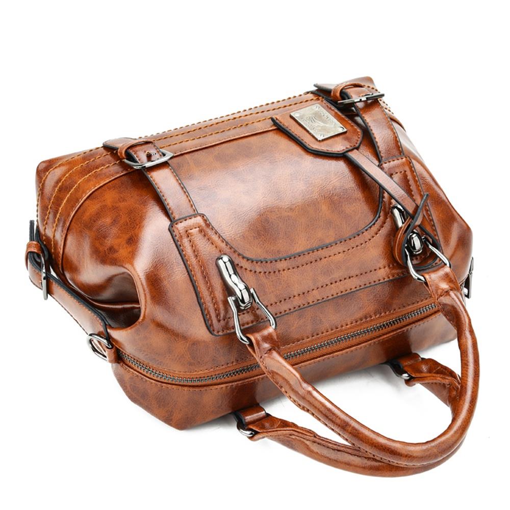 Fashion Tote Purse Satchel Bag PU Leather Bag Women's Handbag-Red