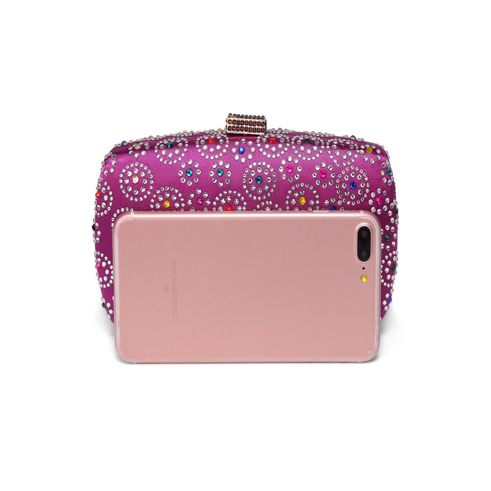 Women Evening Bag Ladies Party Clutches Bag Wallet Purse Phone Bag-Purple