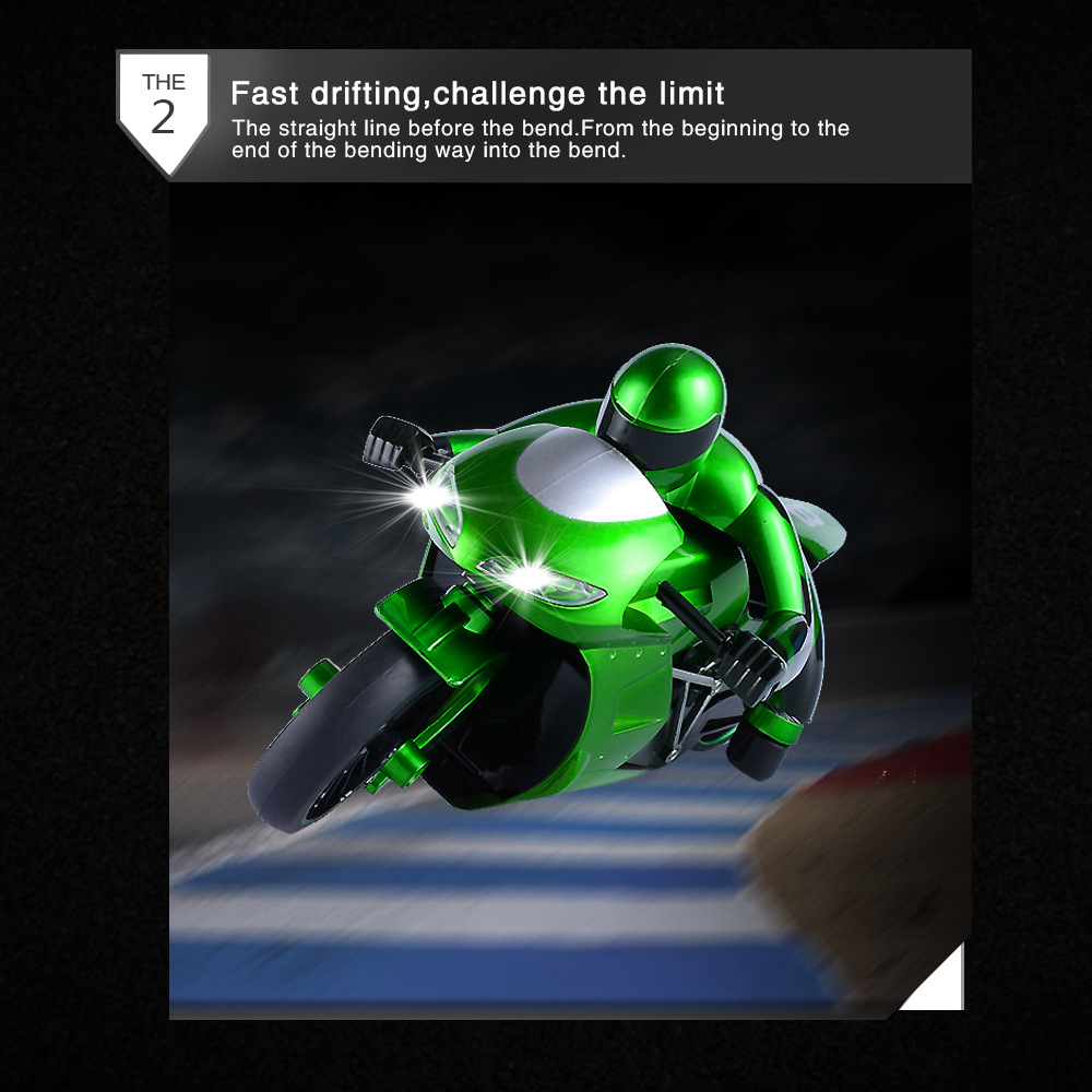 CSRC-22 2.4G 1:16 Drift RC Motorcycle with LED Light RTR - Red