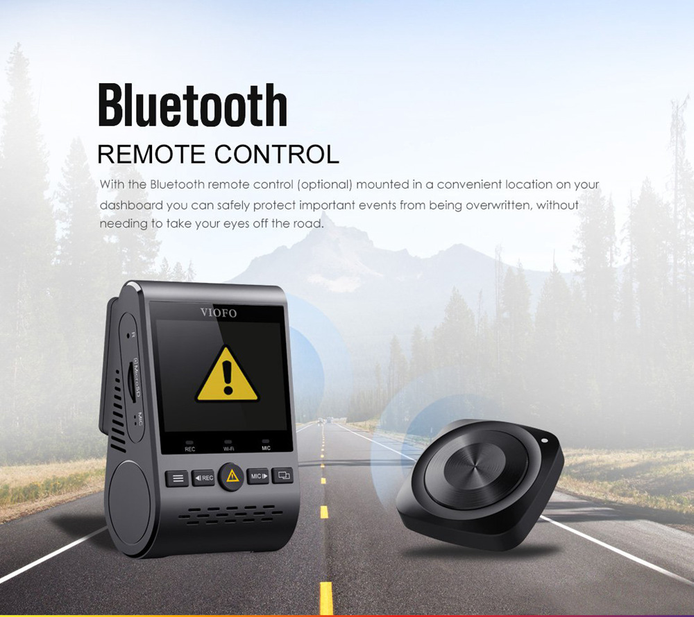 VIOFO A129 2.0 Inch HD LCD Display Dashcam Car DVR Dual Channel Dual Band Built-in WiFi 140 Degree Wide Angle Night Vision With GPS - Black