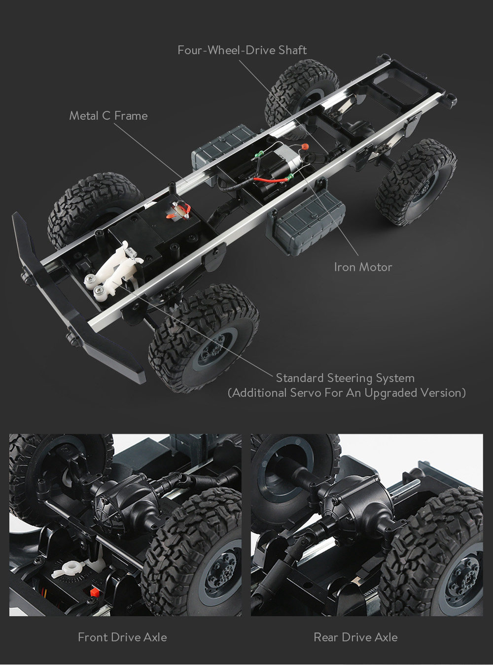 JJRC Q61 Transporter RC Car 2.4G 1:16 4WD Brushed Off-road Military Truck RTR - Army Green