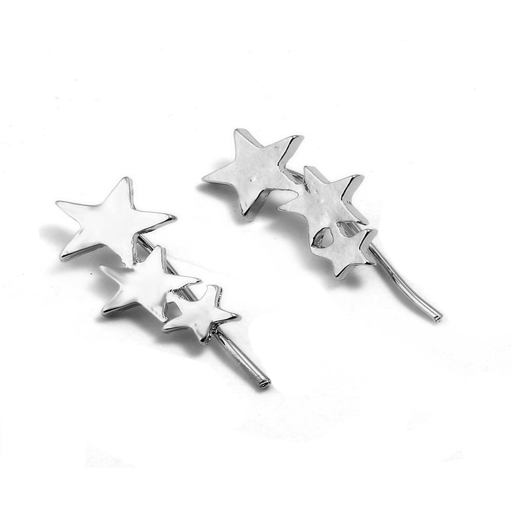 Female Stylish jewelry Star Shape Earrings for Women Jewelry - Silver