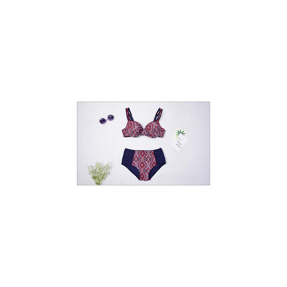 Women's Sexy Fashion Comfortable Swimwear Big Size Swimsuit High Waist Bikini Plus Size XXXL - Red
