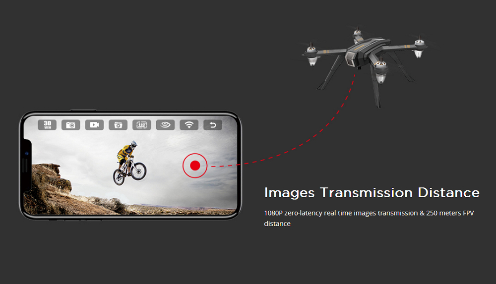 MJX Bugs 3 B3 Pro 5G WiFi FPV GPS Brushless RC Quadcopter with C6000 1080P Camera Independent ESC Follow Me Mode - RTF