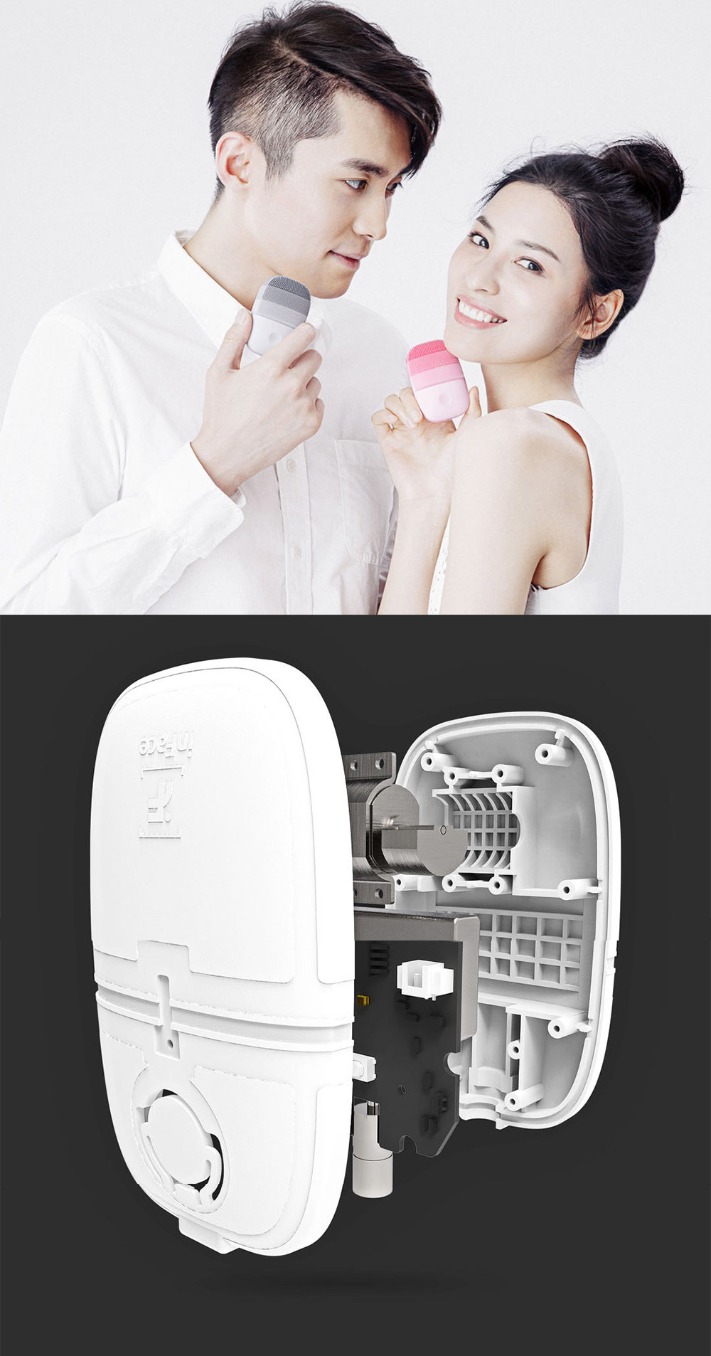 Mijia inFace Sonic Cleansing Device Deep Cleansing Exquisite Cleansing IPX67 Water Resistant - Pink