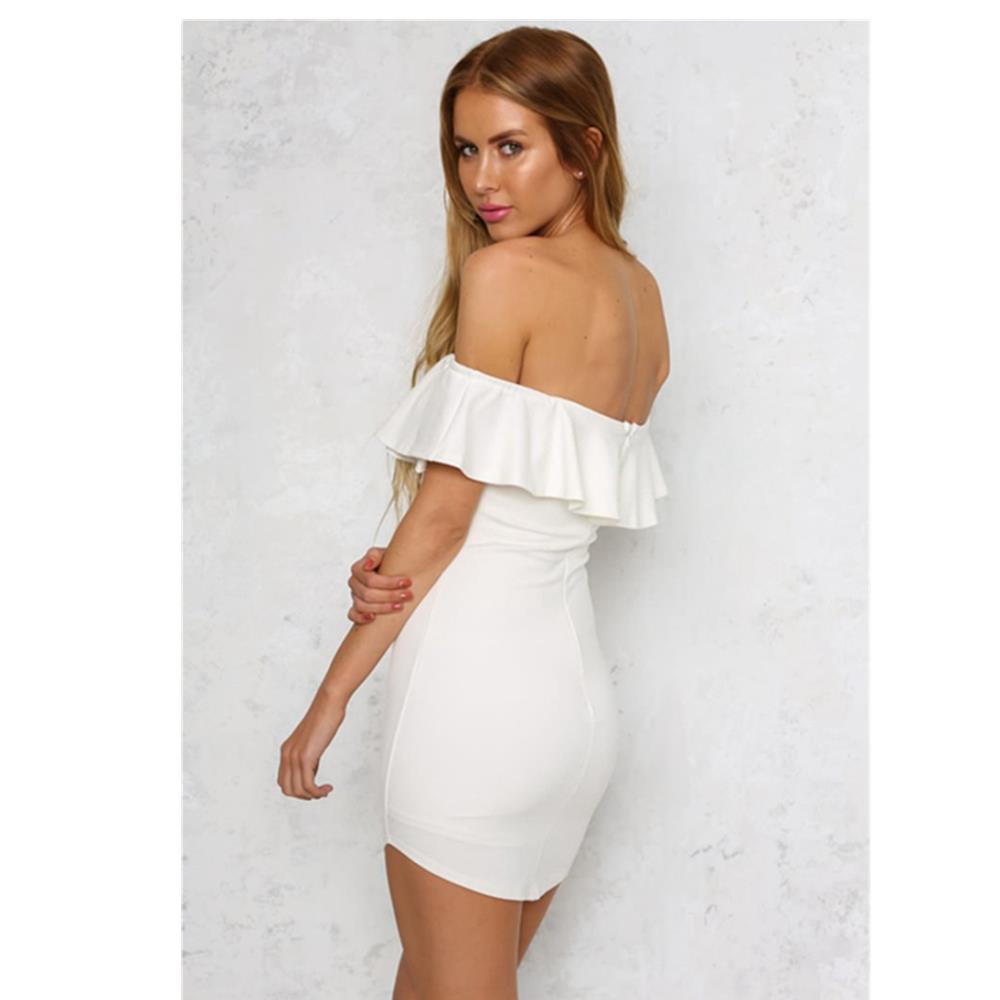 Fashion Women Sexy Backless Casual Loose Mini Pleated Elegant Dress for Party Size L White