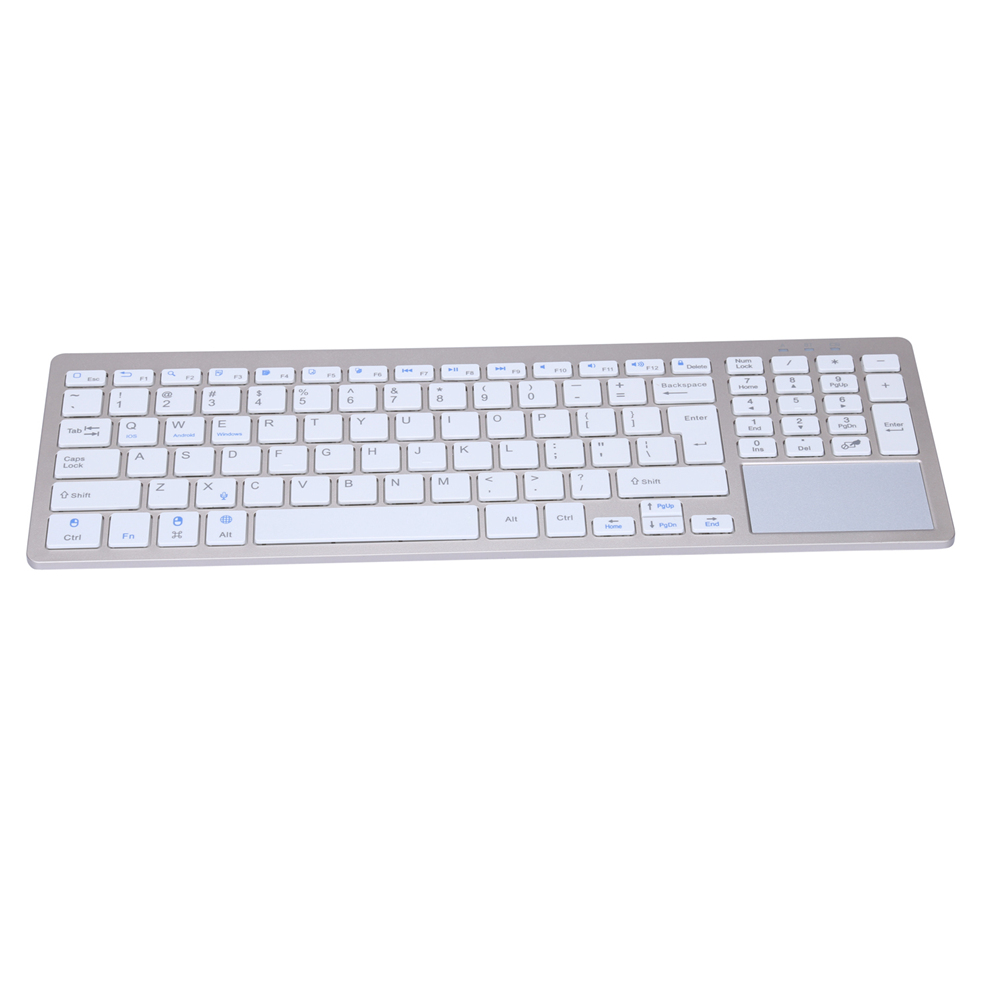 IPazzPort KP-810-55BT English Mini Wireless Bluetooth Full Keyboard for Windows/Mac /Android / iOS-Gold