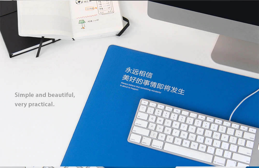 Original Xiaomi 800 x 400mm Mouse Pad Water-Resistant With Non-Slip Rubber Base For Keyboard And Mouse - Black