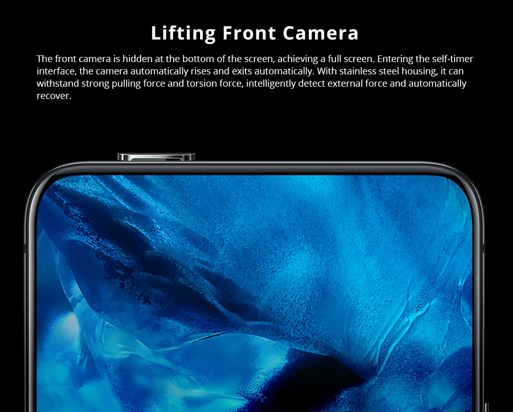 Vivo Nex 6.59 Inch 4G LTE Smartphone In-Display Fingerprint Ultra FullView Screen Snapdragon 710 6GB 128GB 12.0MP+5.0MP Dual Rear Cameras Android 8.1 Type-C Touch ID Fast Charge - Black