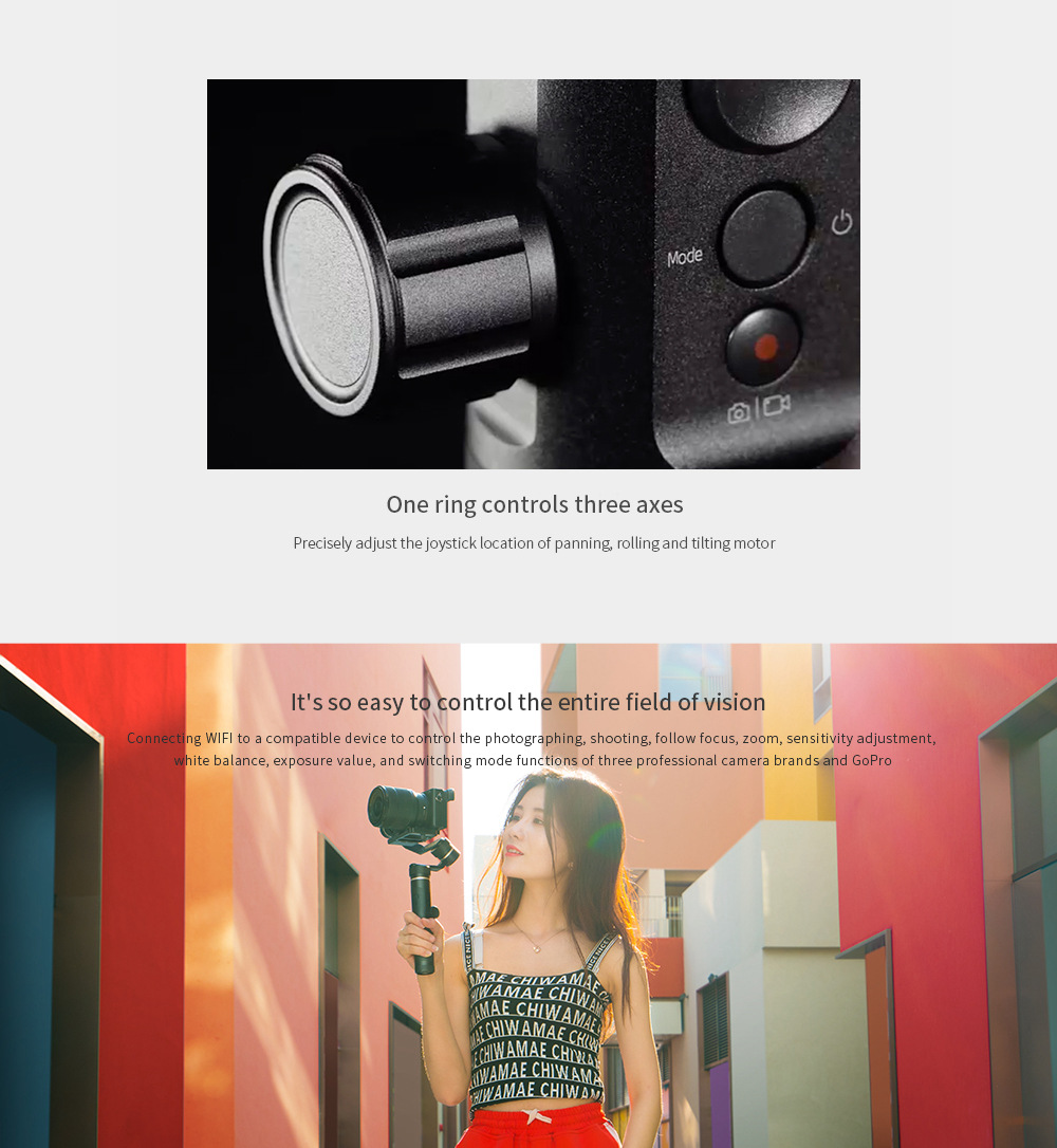 Feiyu Tech G6 Plus WiFi Bluetooth Dual Module 3-Axis Brushless Handheld Gimbal Stabilizer for Action Camera Smartphone