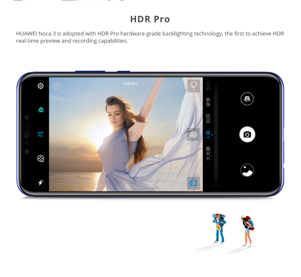 HUAWEI Nova 3 6.3 Inch FHD+ Screen 4G LTE Smartphone Kirin 970 6GB 128GB Dual 24.0MP Cameras Android 8.1 Type-C Touch ID OTG - Purple