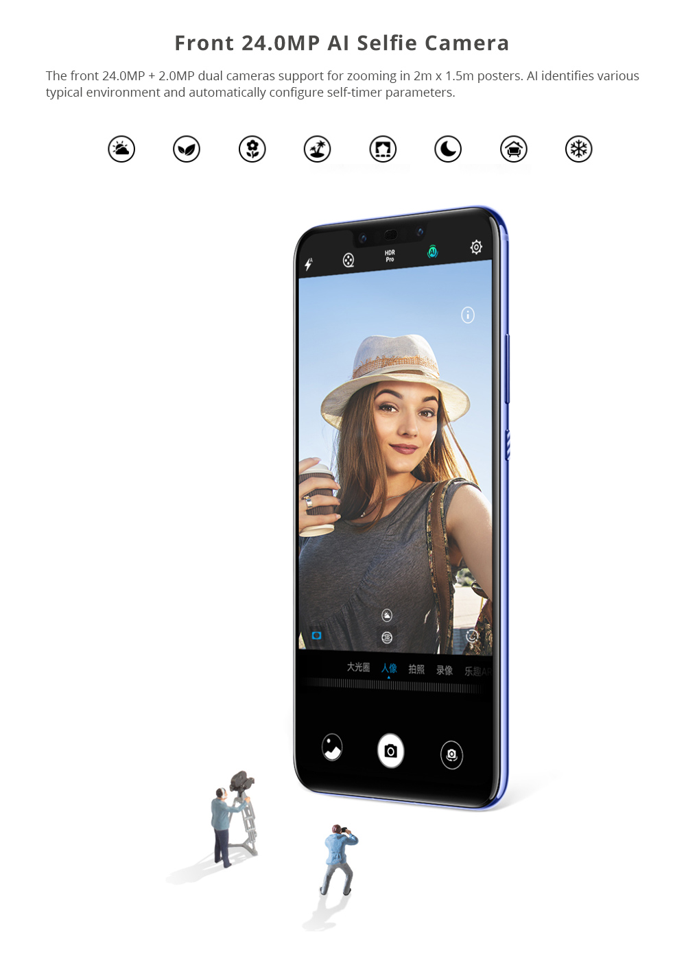 HUAWEI Nova 3 6.3 Inch FHD+ Screen 4G LTE Smartphone Kirin 970 6GB 128GB Dual 24.0MP Cameras Android 8.1 Type-C Touch ID OTG - Blue
