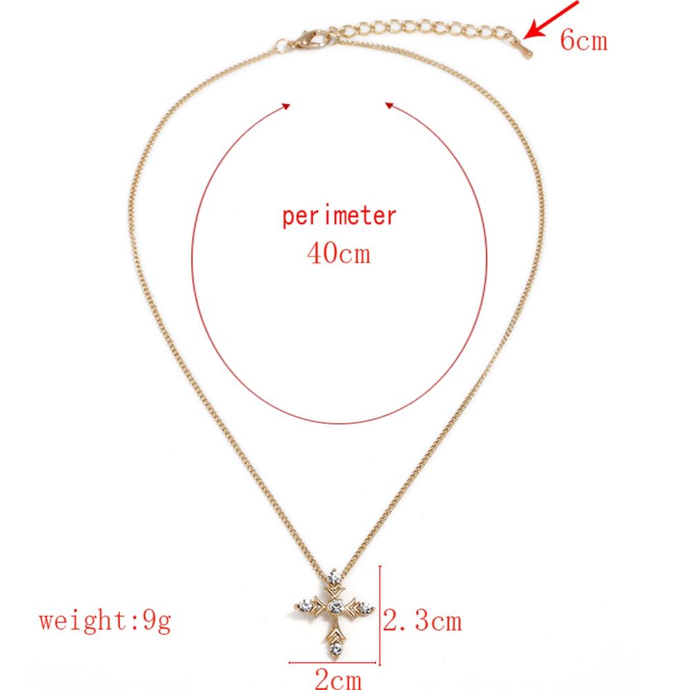 Female Stylish jewelry Cross Shape Necklace for Women Pendant - Gold