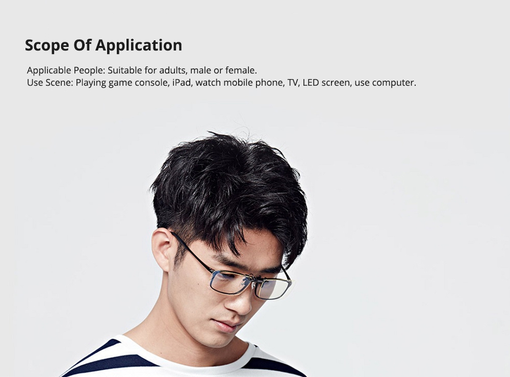 Xiaomi Mijia TS Clip Anti-blue Light Lens TAC Lenses Zinc Alloy Clips 110 Degree Turn Upside Down - Transparent