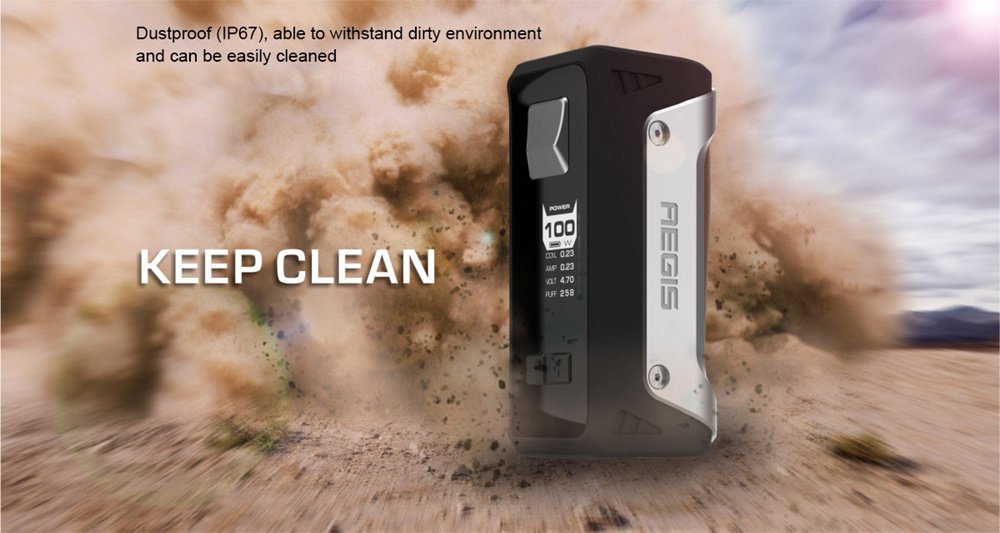 GeekVape Electronic Smoke Cigarette Aegis 100W Mod Kit with Shield Tank - Silver+Brown