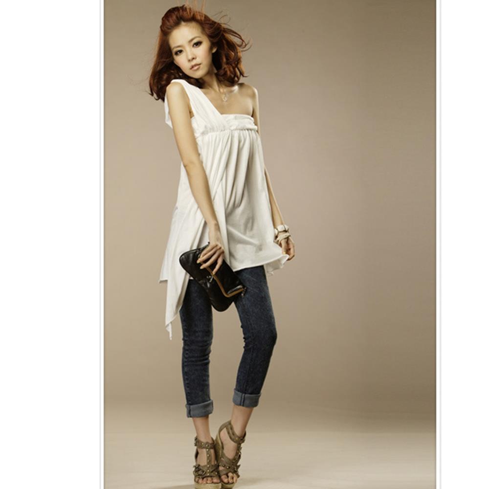 Women's Sexy Fashion Comfortable Formal Prom One Shoulder Chiffon Short Dress Nightclub Size M - White