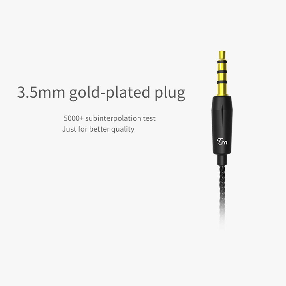 TRN V10 Hybrid 8 Drivers Headphones Dual Balanced Armature Dual Dynamic Drivers Earphone - Transparent Black