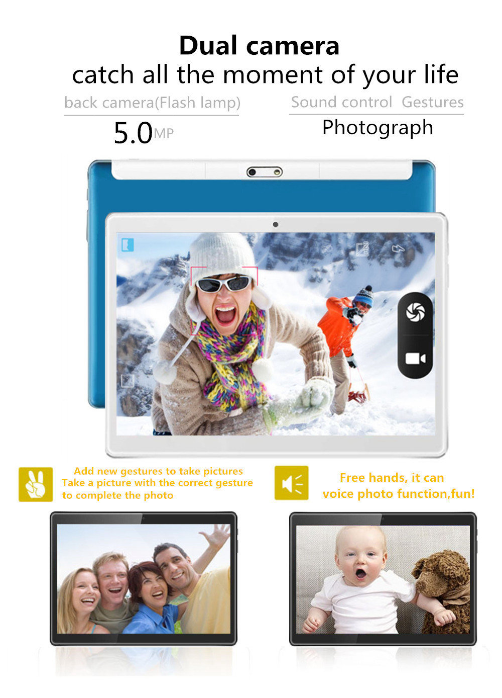 Binai Mini101 3G Phablet MTK6580 Deca Core 10.1" IPS Screen 1280*800 GPS 2GB DDR3 32GB eMMC Android 6.0 Dual SIM Dual Standby - Silver