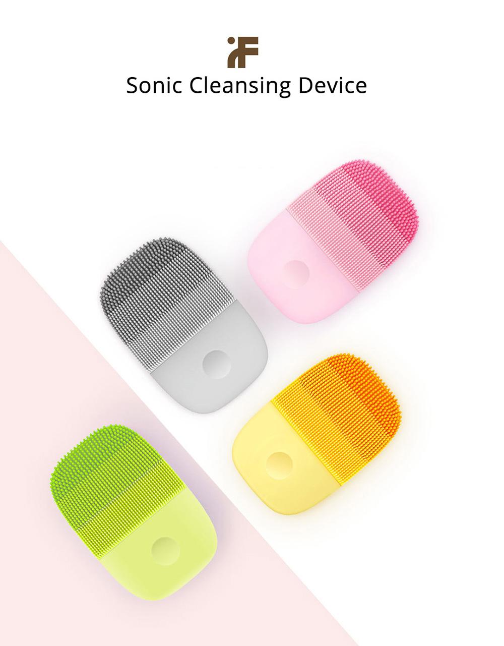 Mijia inFace Sonic Cleansing Device Deep Cleansing Exquisite Cleansing IPX67 Water Resistant - Pink