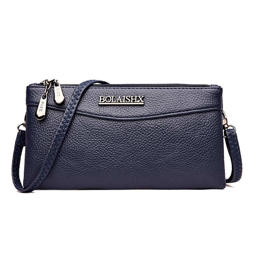 Fashion Tote Satchel Bag PU Leather Bag Messenger Bag Women's Crossbody Bag-Blue