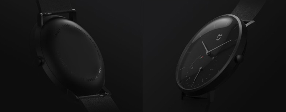 Xiaomi Mijia Quartz Smartwatch 3ATM Water Resistant Pedometer Stainless Steel Case Intelligent Vibration - Black