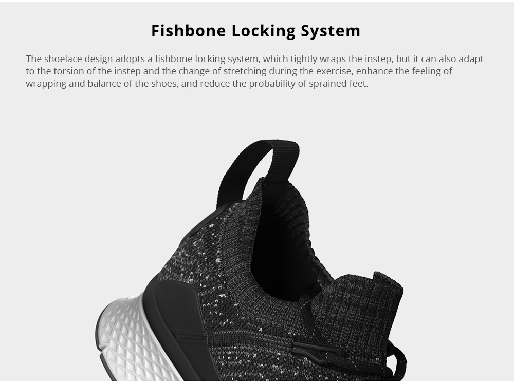 Xiaomi Mijia Sneakers 2 One Piece High Elastic Knitted Upper Fishbone Bionic Structure - White / Size 36 (Woman)
