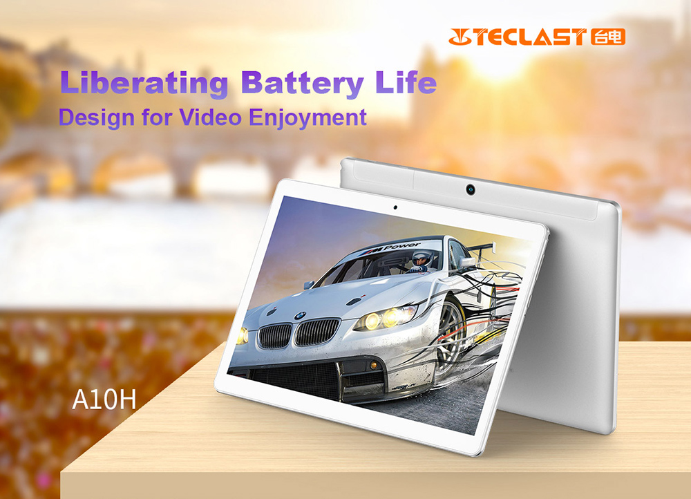 Teclast A10H Tablet PC MT8163 Quad Core 10.1" IPS 1280*800 2GB RAM 16GB ROM Built-in GPS Android 7.0 - White+Silver