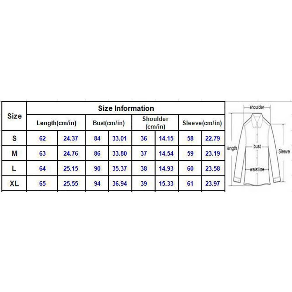 New Fashion Women Cotton Long Sleeved Solid Casual Loose Shirt Size S - White