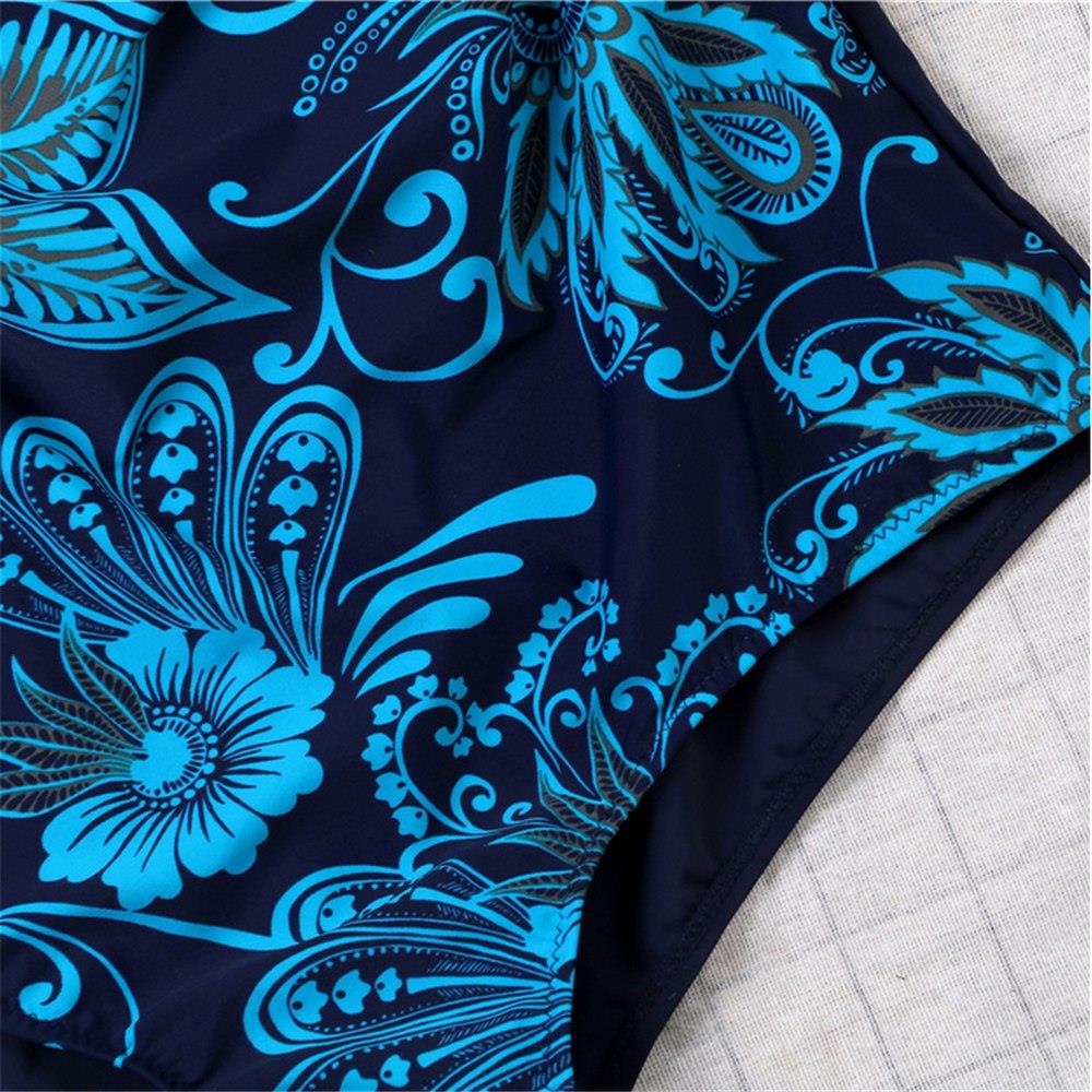 Women Sexy Fashion Comfortable Swimwear Big Size Swimsuit Plus Size 5XL - Blue