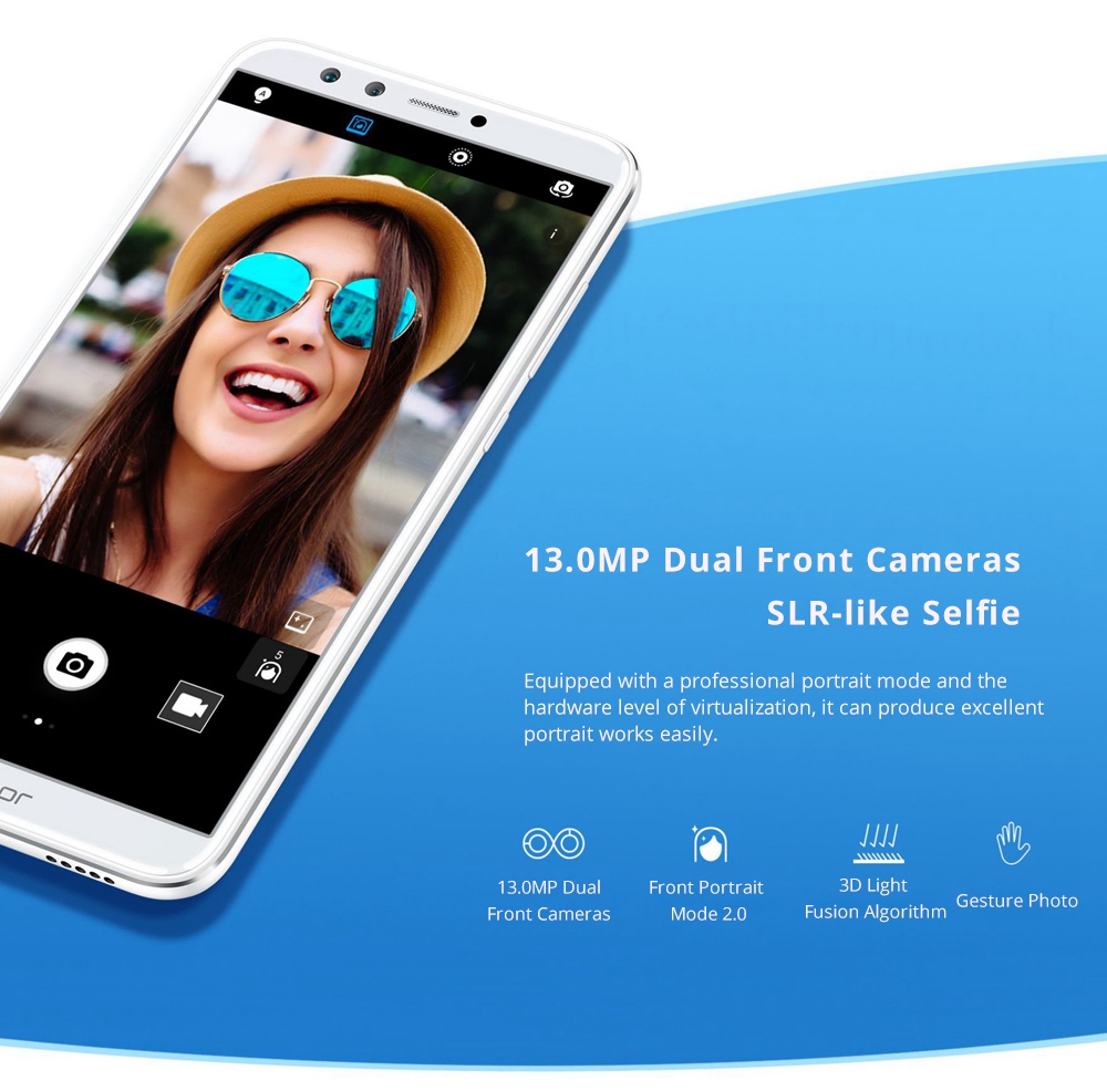 HUAWEI Honor 9 Lite 5.65 Inch Smartphone Kirin 659 3GB 32GB Dual 13MP Cameras Android 8.0 FHD+ Screen Touch ID - Gray