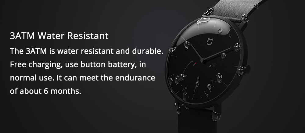 Xiaomi Mijia Quartz Smartwatch 3ATM Water Resistant Pedometer Stainless Steel Case Intelligent Vibration - White