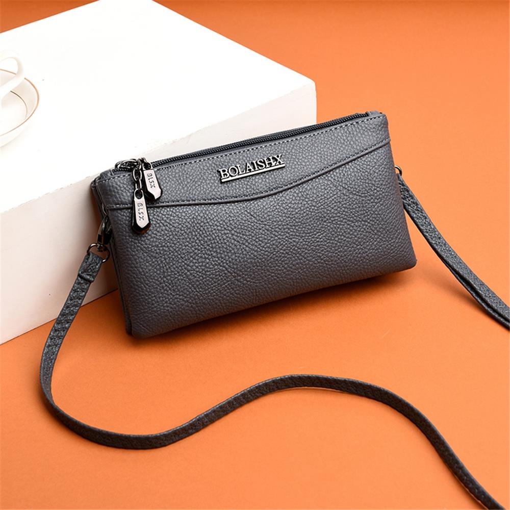 Fashion Tote Satchel Bag PU Leather Bag Messenger Bag Women's Crossbody Bag-Gray