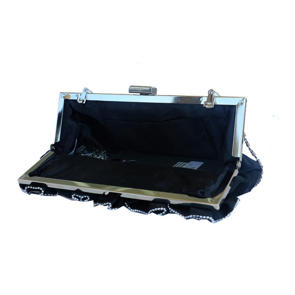 Women's Rhinestone Clutch Bag Evening Bridal Bag Wedding Fashion Prom Handbag - Silver