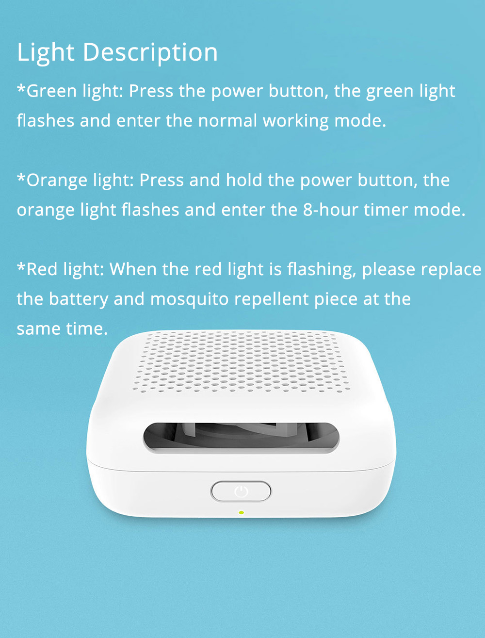Xiaomi ZMI Portable Mosquito Repellent Centrifugal Evaporation Long-lasting Mosquito Repellent with Silicon Rope - White