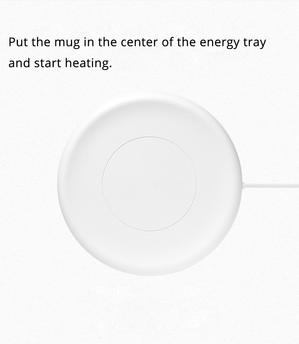 MGeek-MK1 Intelligent Thermos Cup With Charging Board 55-degree Wireless Charging Water Cup Ceramic Mug - White