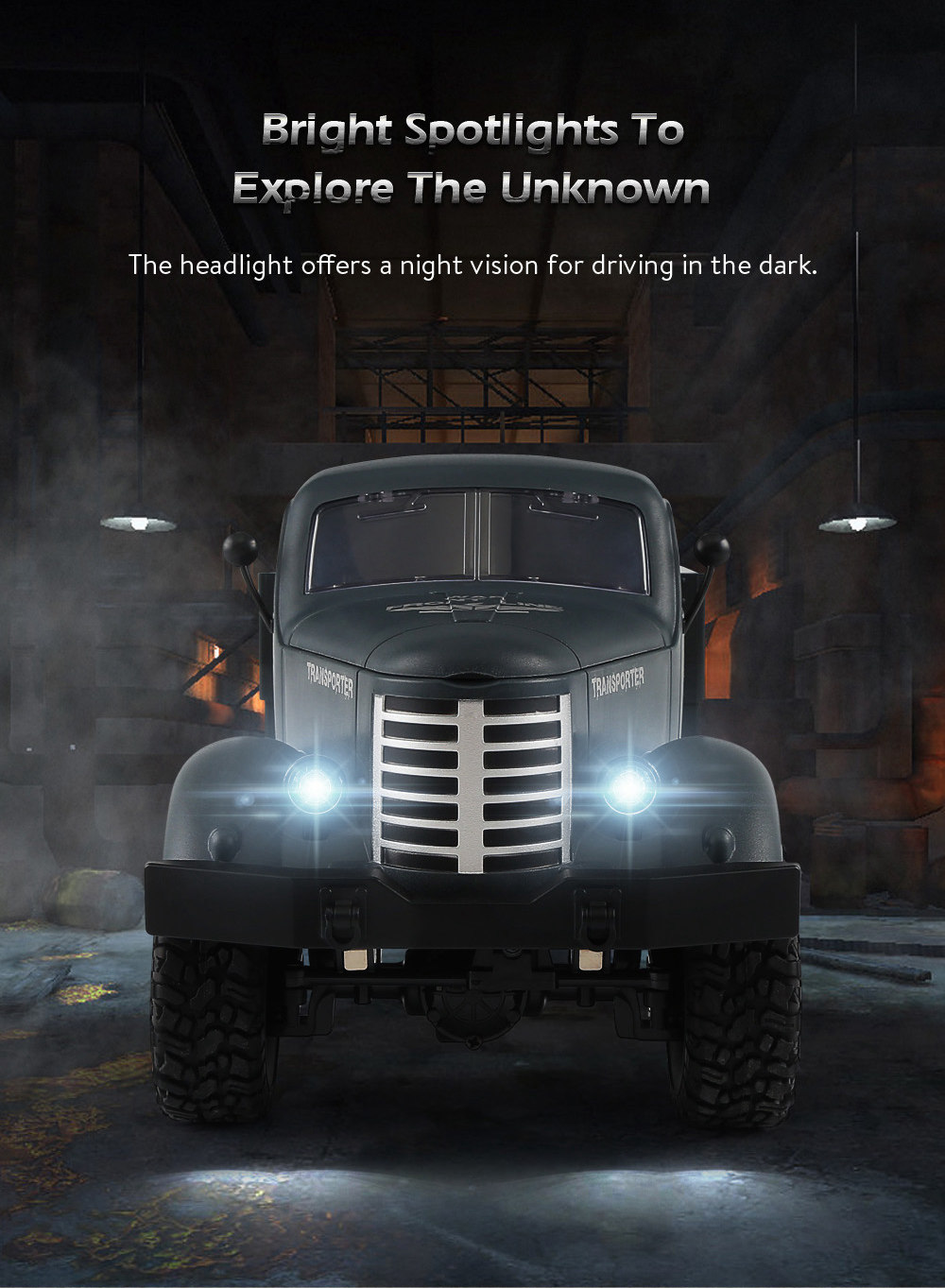 JJRC Q60 Transporter RC Car 2.4G 1:16 6WD Brushed Off-road Military Truck RTR - Army Green