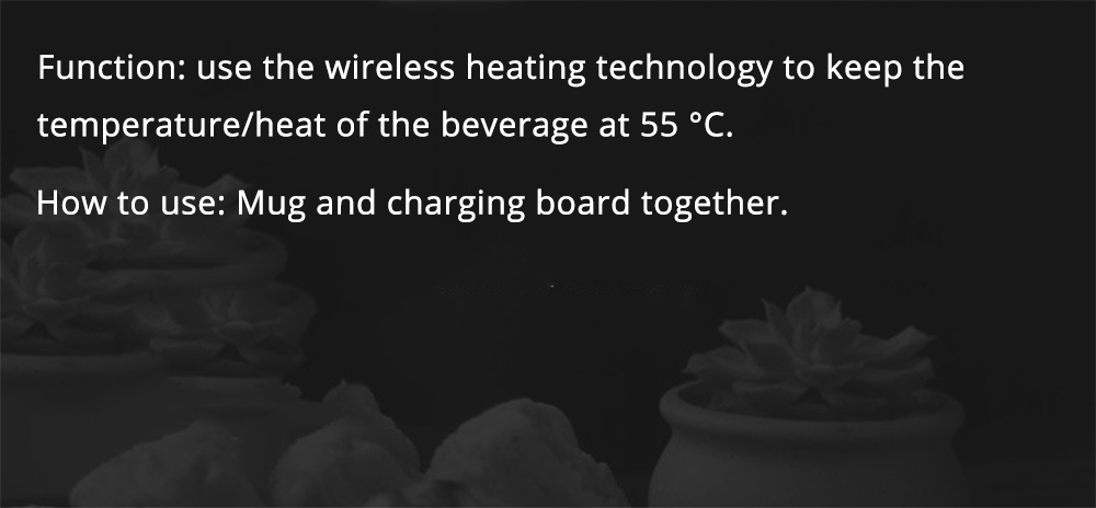 MGeek-MK1 Intelligent Thermos Cup With Charging Board 55-degree Wireless Charging Water Cup Ceramic Mug - White